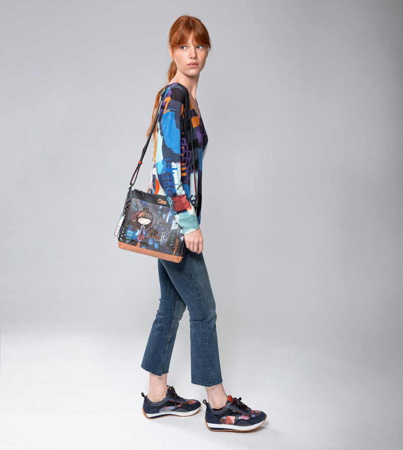Anekke Contemporary Rectangular 3 compartment shoulder bag Contemporary Liquidación