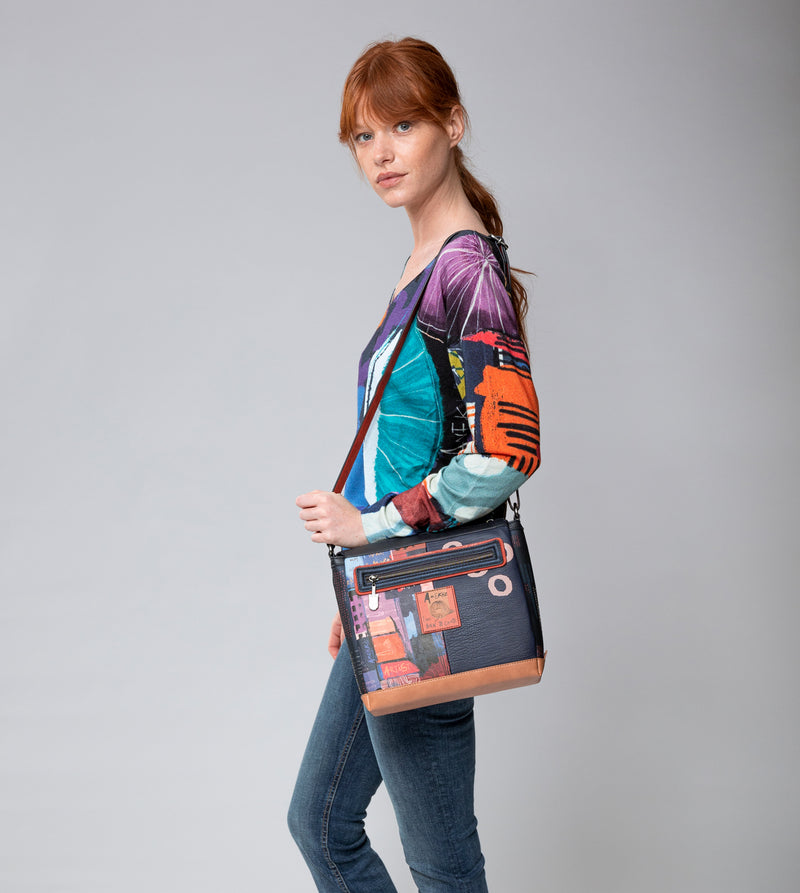 Anekke Contemporary Rectangular 3 compartment shoulder bag Contemporary Liquidación