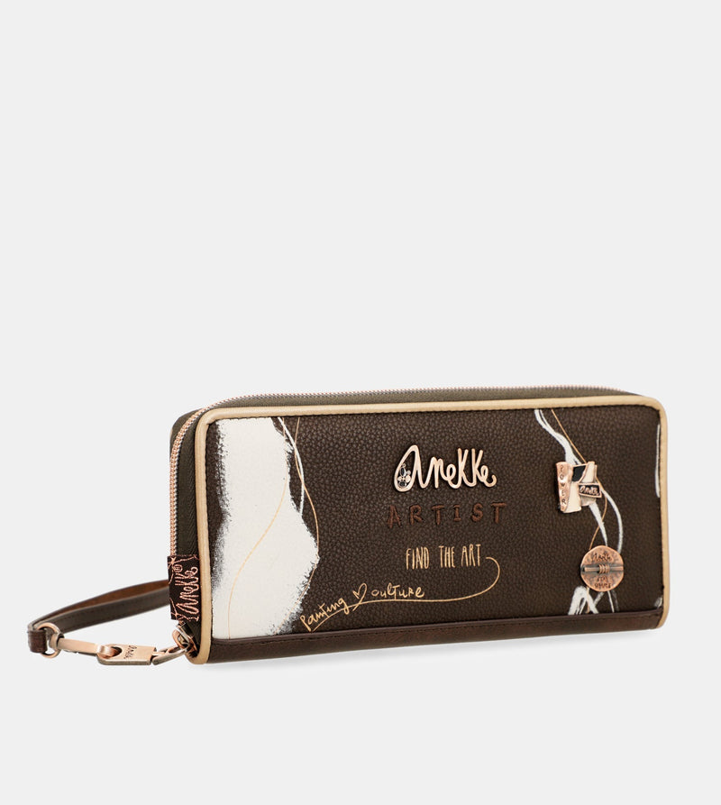 Anekke Nature Shodō large brown RFID wallet