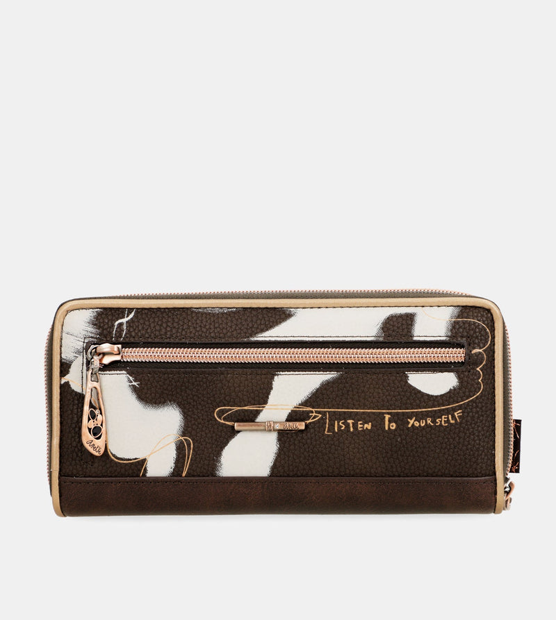 Anekke Nature Shodō large brown RFID wallet Precio de fábrica