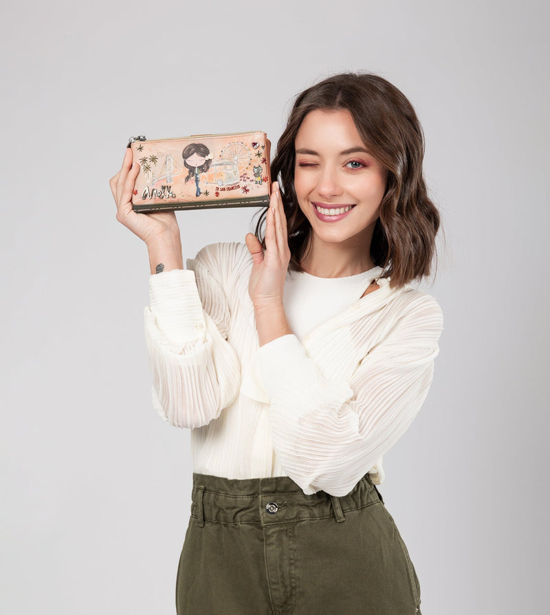 Anekke Peace & Love camel large RFID wallet Solo hoy