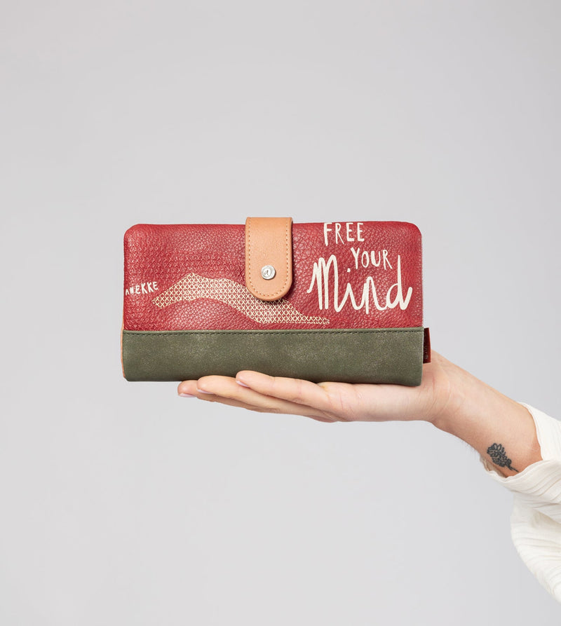 Anekke Peace & Love camel large RFID wallet Solo hoy