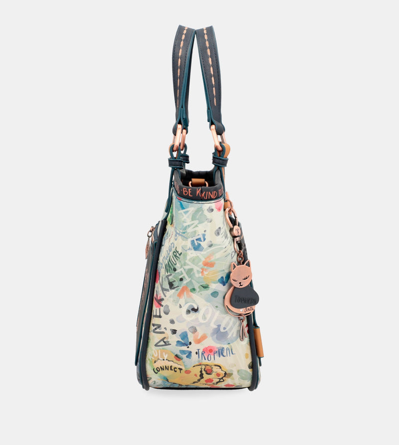 Anekke Nature Pachamama navy blue printed tote bag Última moda