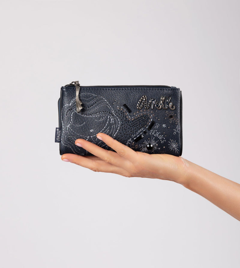 Anekke Studio navy blue flexible RFID wallet 2025