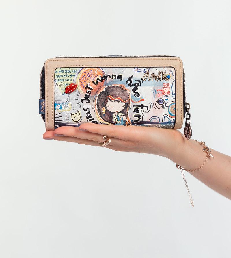 Anekke Fun & Music large printed wallet En línea