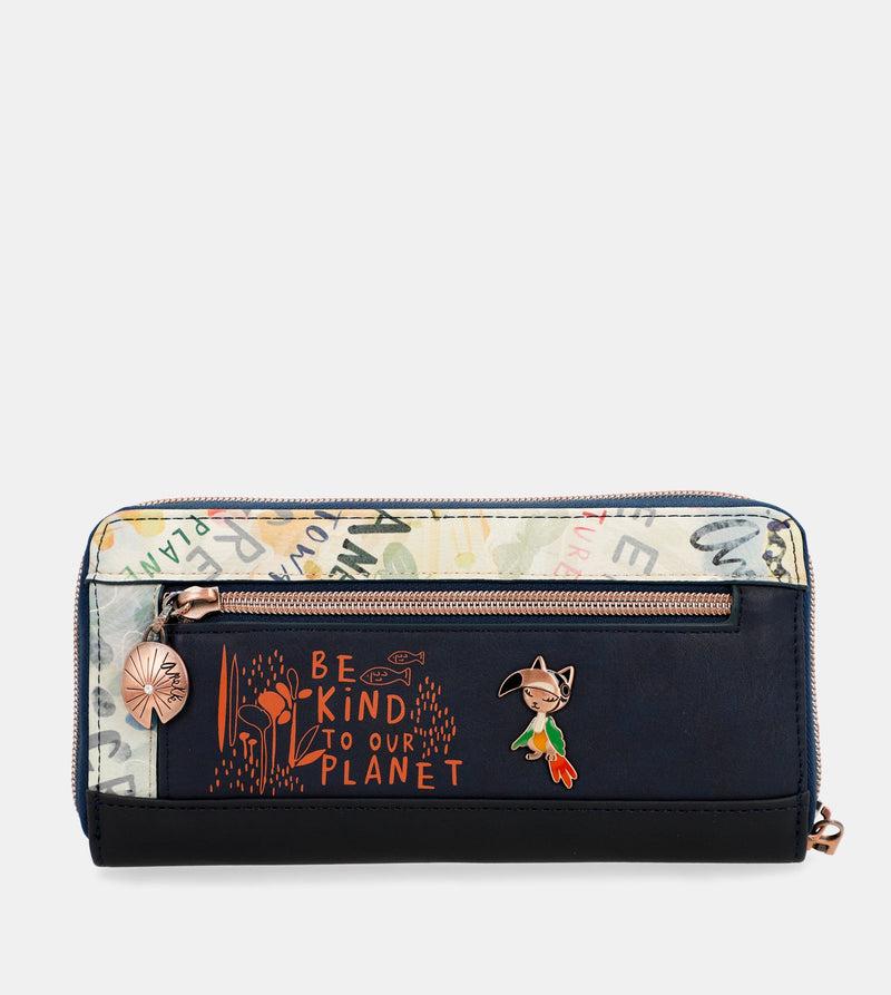 Anekke Nature Pachamama large printed RFID wallet Liquidación