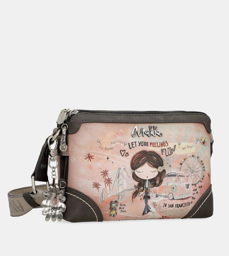 Anekke Peace & Love pink 2-compartment crossbody bag Rebajas online