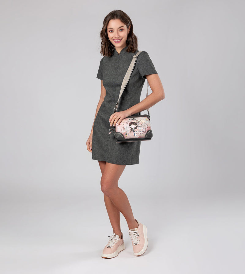 Anekke Peace & Love pink 2-compartment crossbody bag Rebajas online