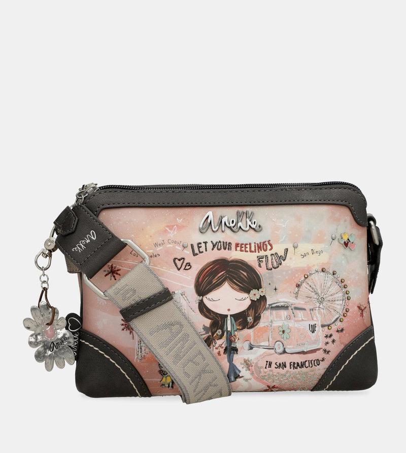 Anekke Peace & Love pink 2-compartment crossbody bag Rebajas online