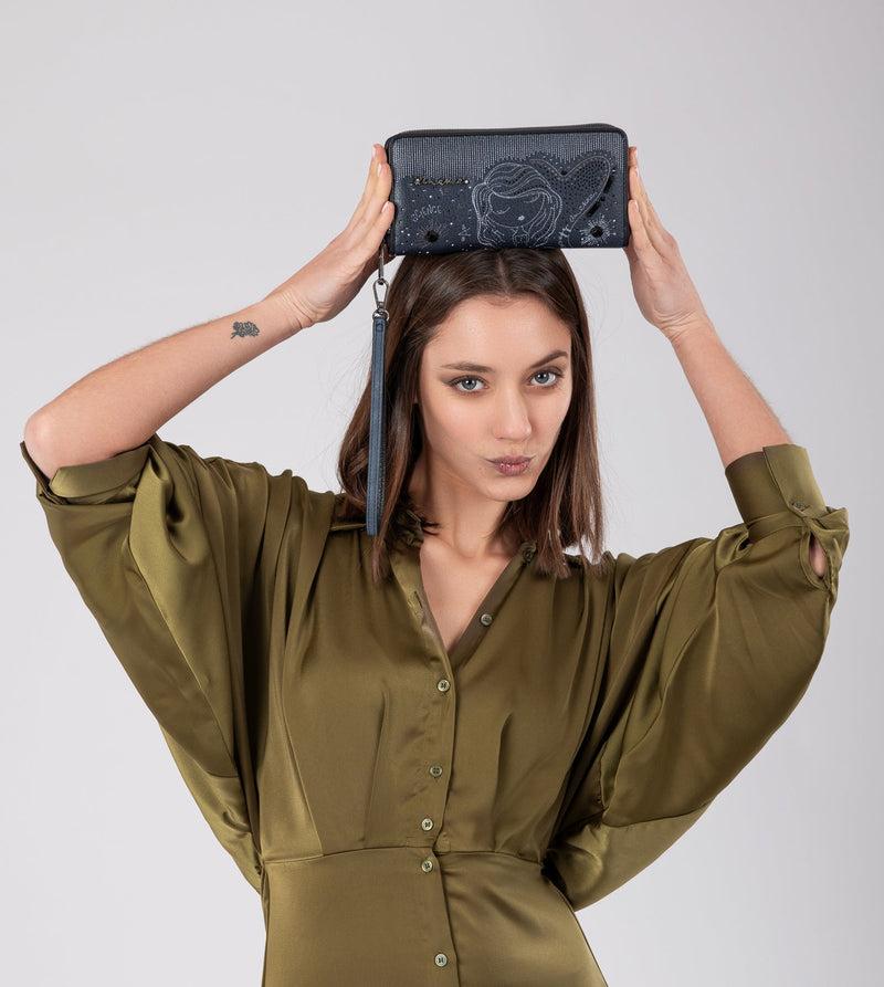 Anekke Studio navy blue large RFID wallet Tienda