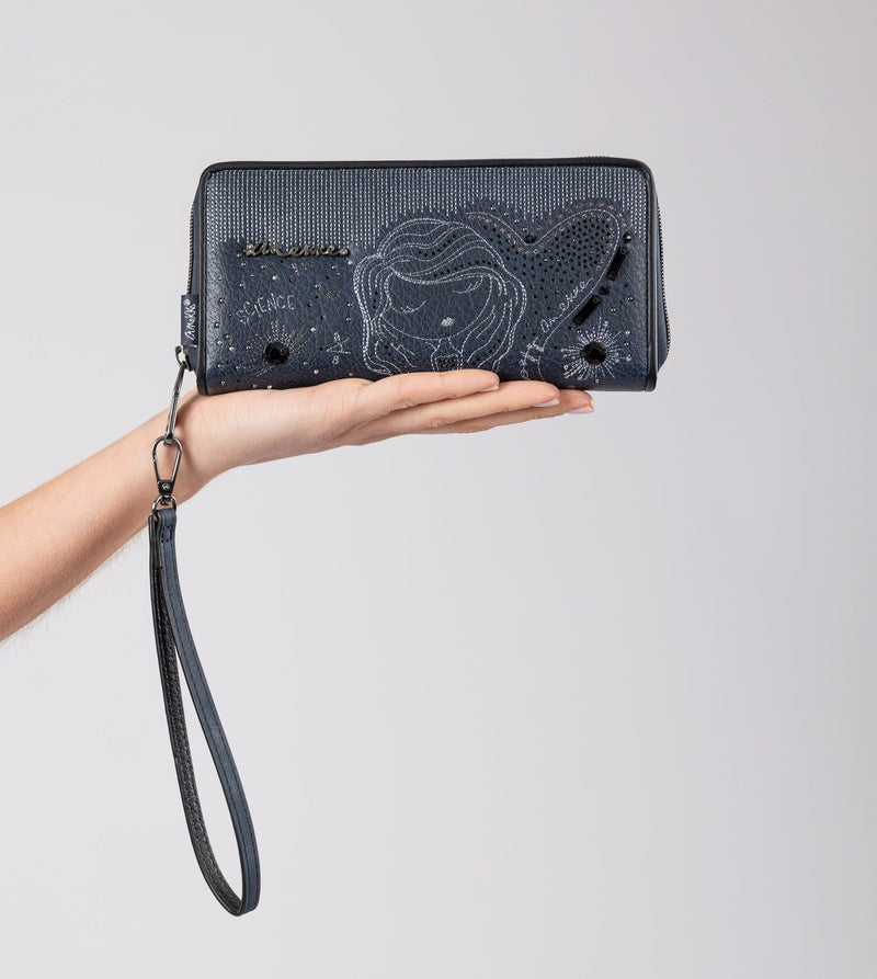 Anekke Studio navy blue large RFID wallet Tienda