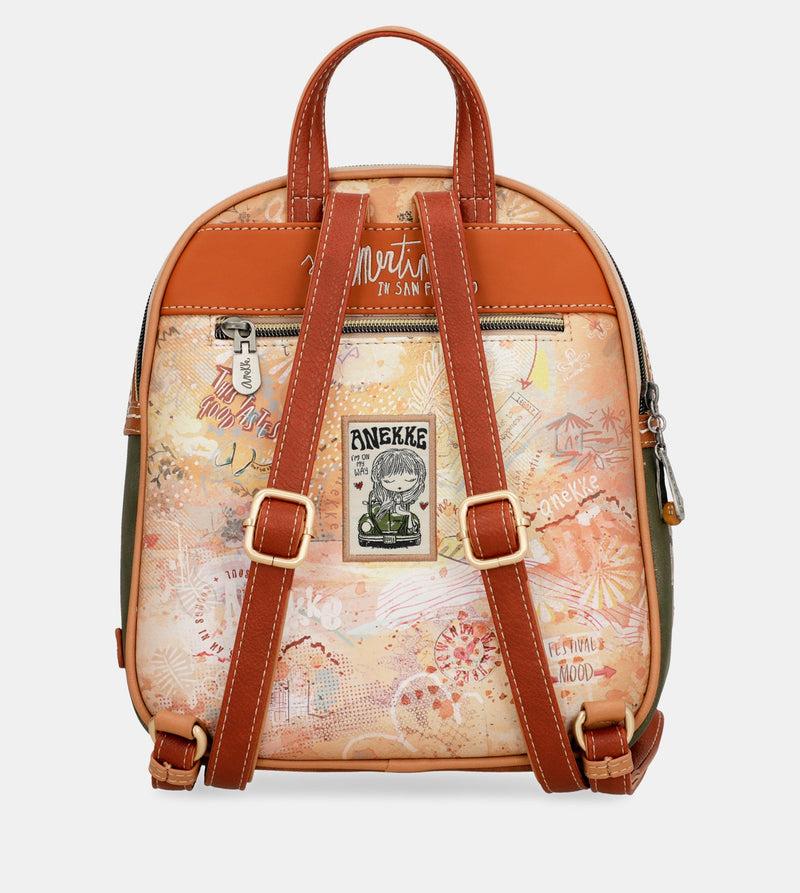 Anekke Peace & Love camel medium backpack ÚLTIMAS EDICIONES