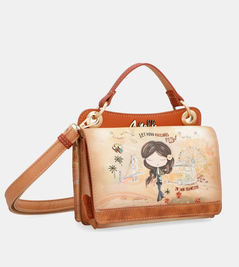 Anekke Peace & Love camel mini bag Descuento por venta flash