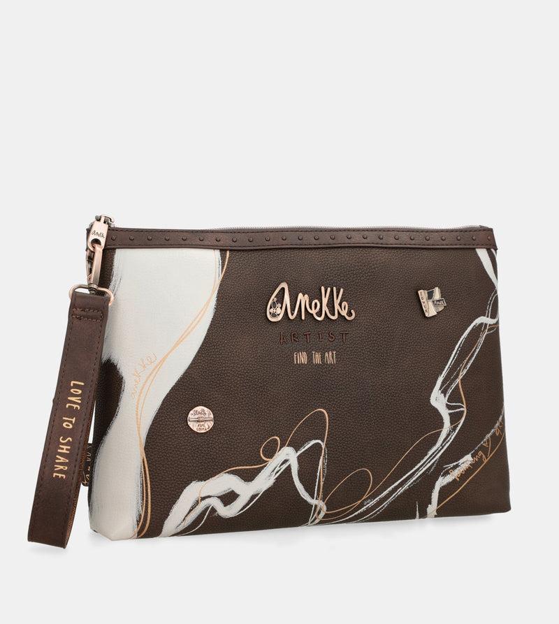 Anekke Nature Shodō brown clutch bag Liquidación