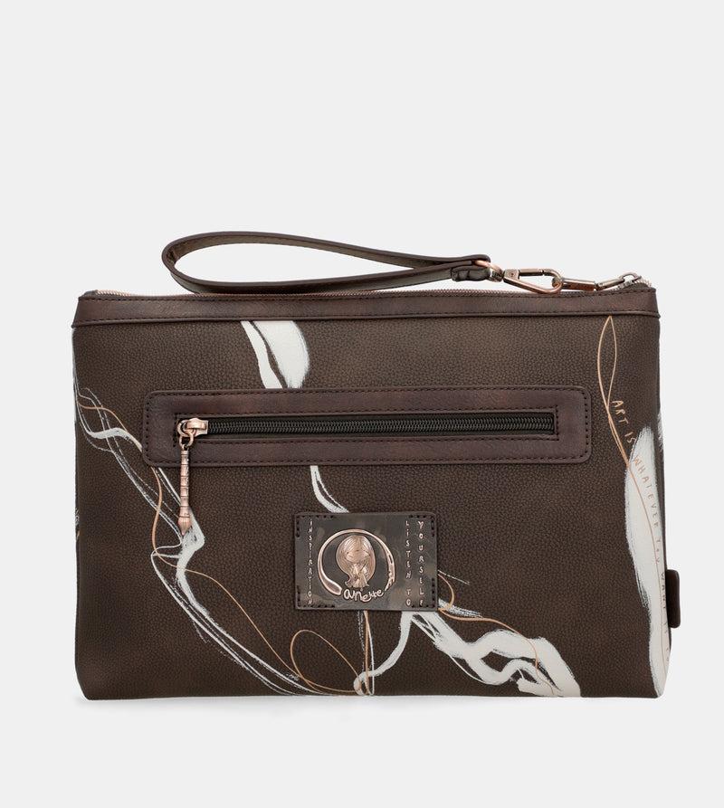 Anekke Nature Shodō brown clutch bag Liquidación