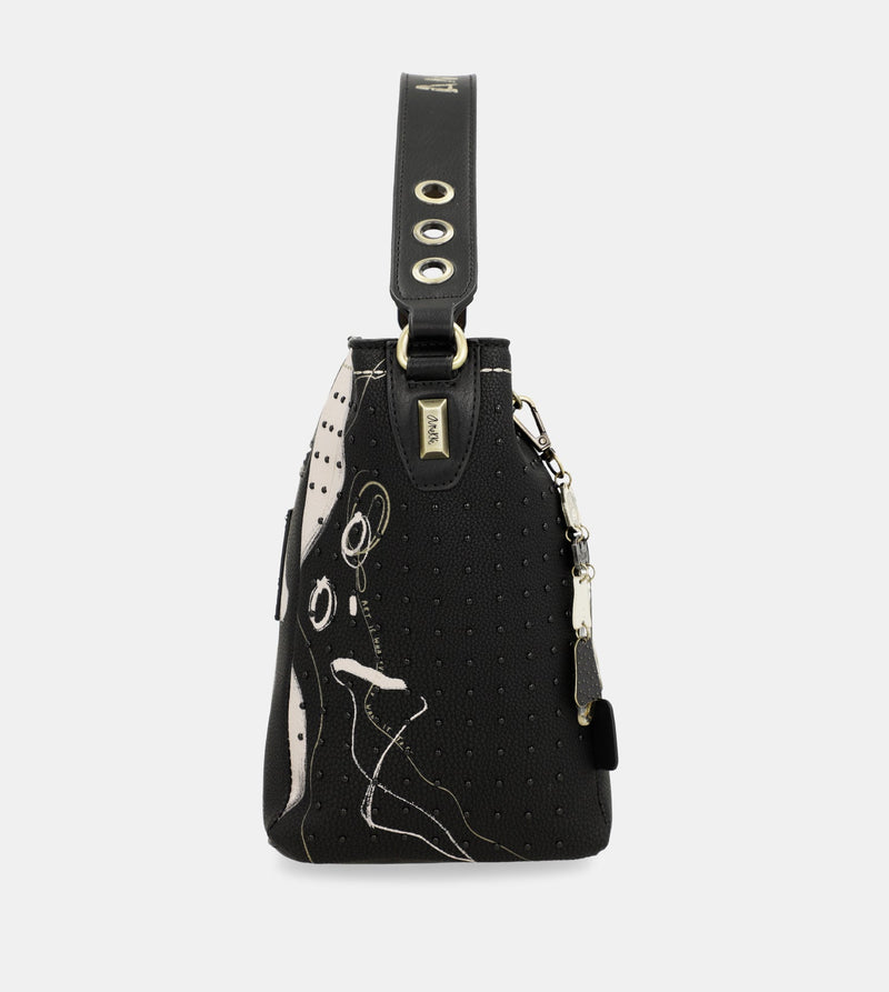 Anekke Nature Shodō medium black handbag Promoción por tiempo limitado