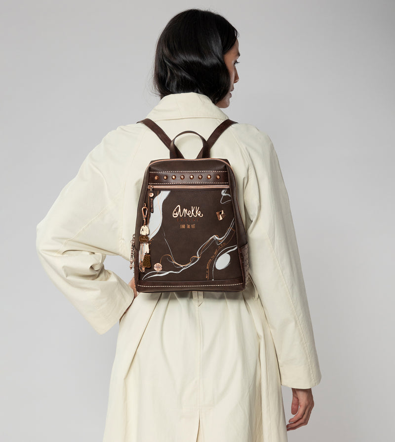 Anekke Nature Shodō large brown backpack Tienda de fábrica