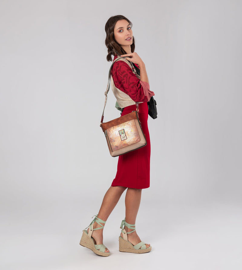 Anekke Peace & Love camel square crossbody bag Rebajas de fin de temporada