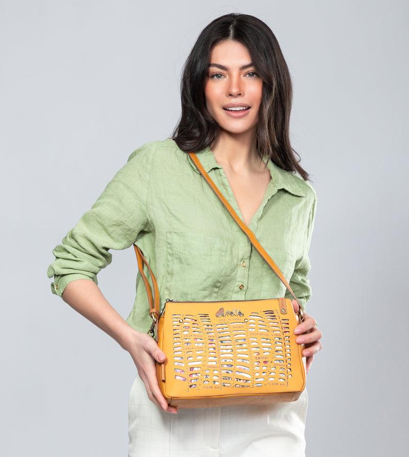 Anekke Nature Pachamama ochre crossbody bag with 3 compartments Outlet online