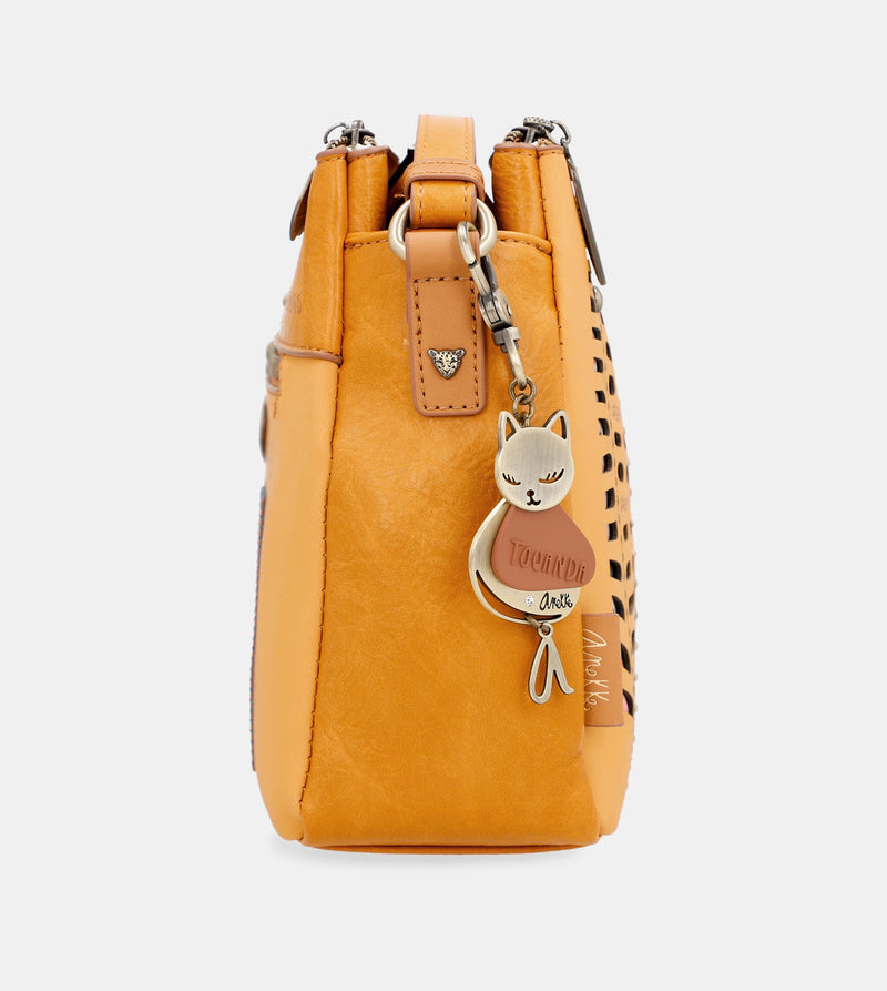 Anekke Nature Pachamama ochre crossbody bag with 3 compartments Outlet online