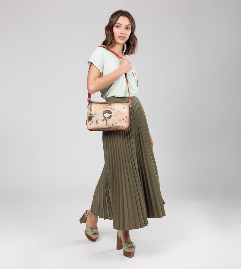 Anekke Peace & Love camel print crossbody bag Rebajas de fábrica