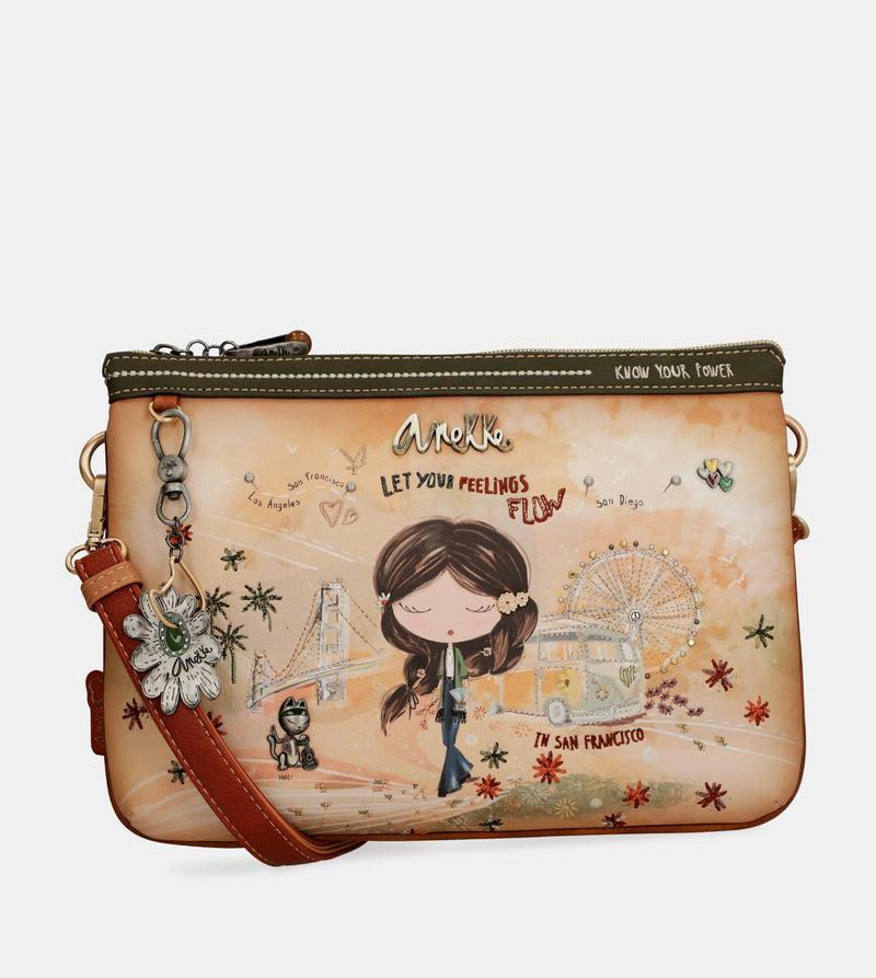 Anekke Peace & Love camel print crossbody bag Rebajas de fábrica