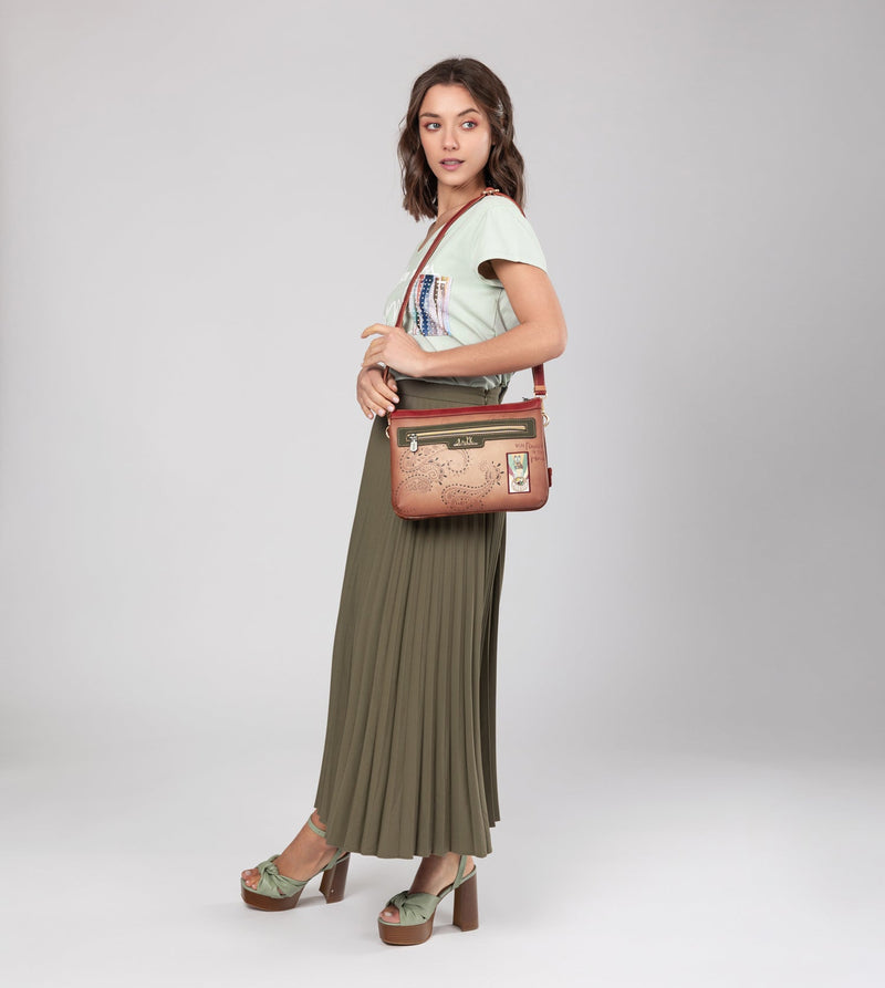 Anekke Peace & Love camel print crossbody bag Rebajas de fábrica