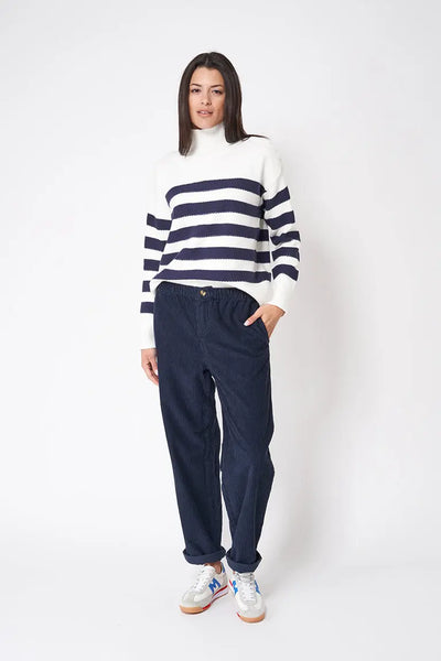 Batela Pantalón de pana de mujer estilo clásico en algodón 100%