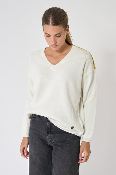 Batela Jersey de punto oversized cuello pico