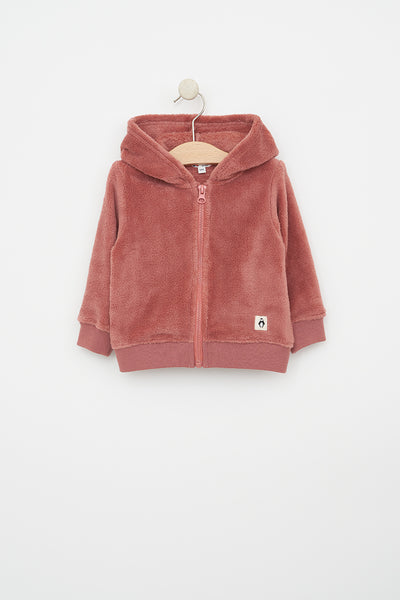 Batela Chaqueta de bebe fabricada en tejido teddy polar con capucha