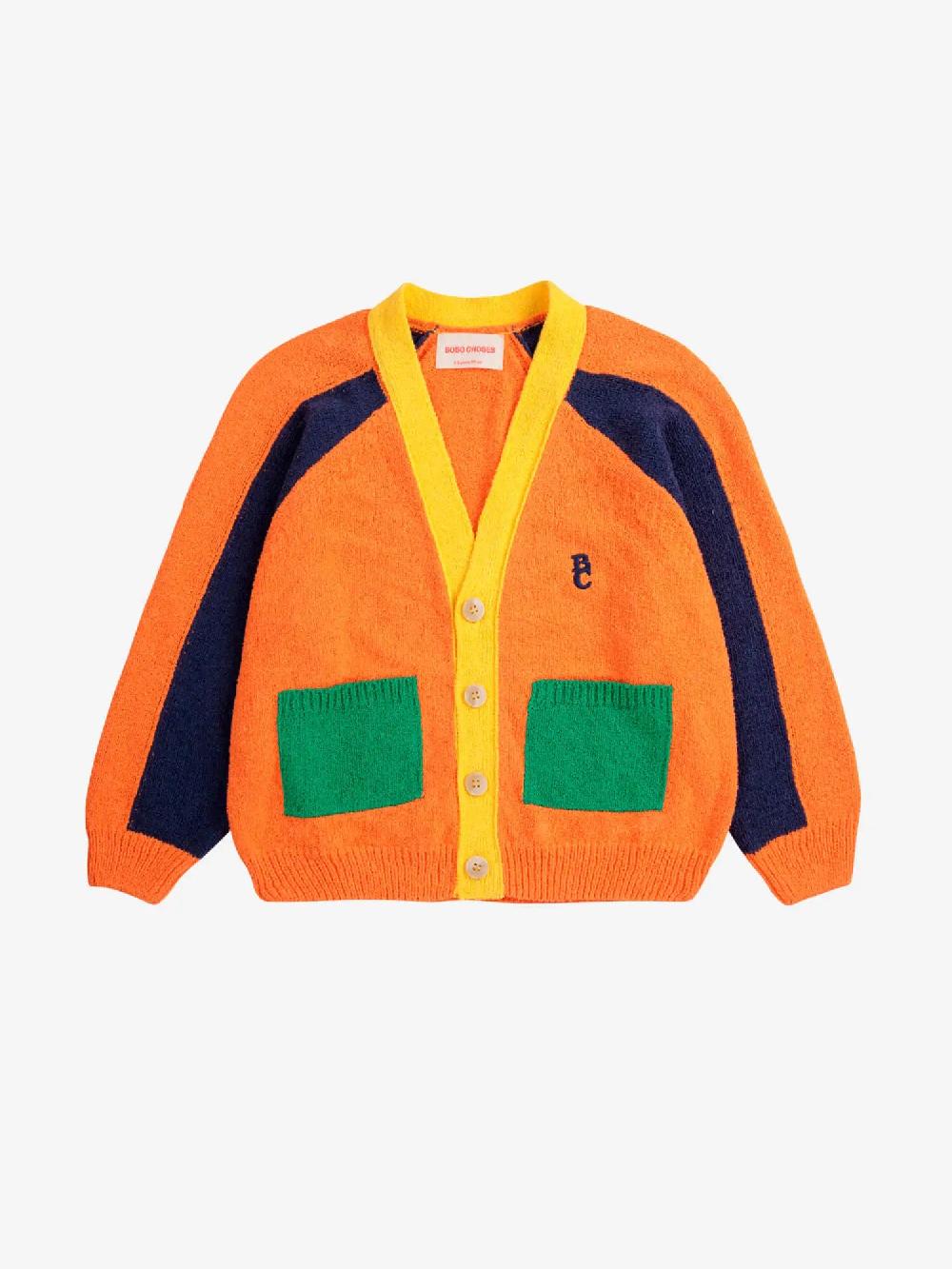 Bobo choses Color block V-neck cardigan Precio ultrabajo