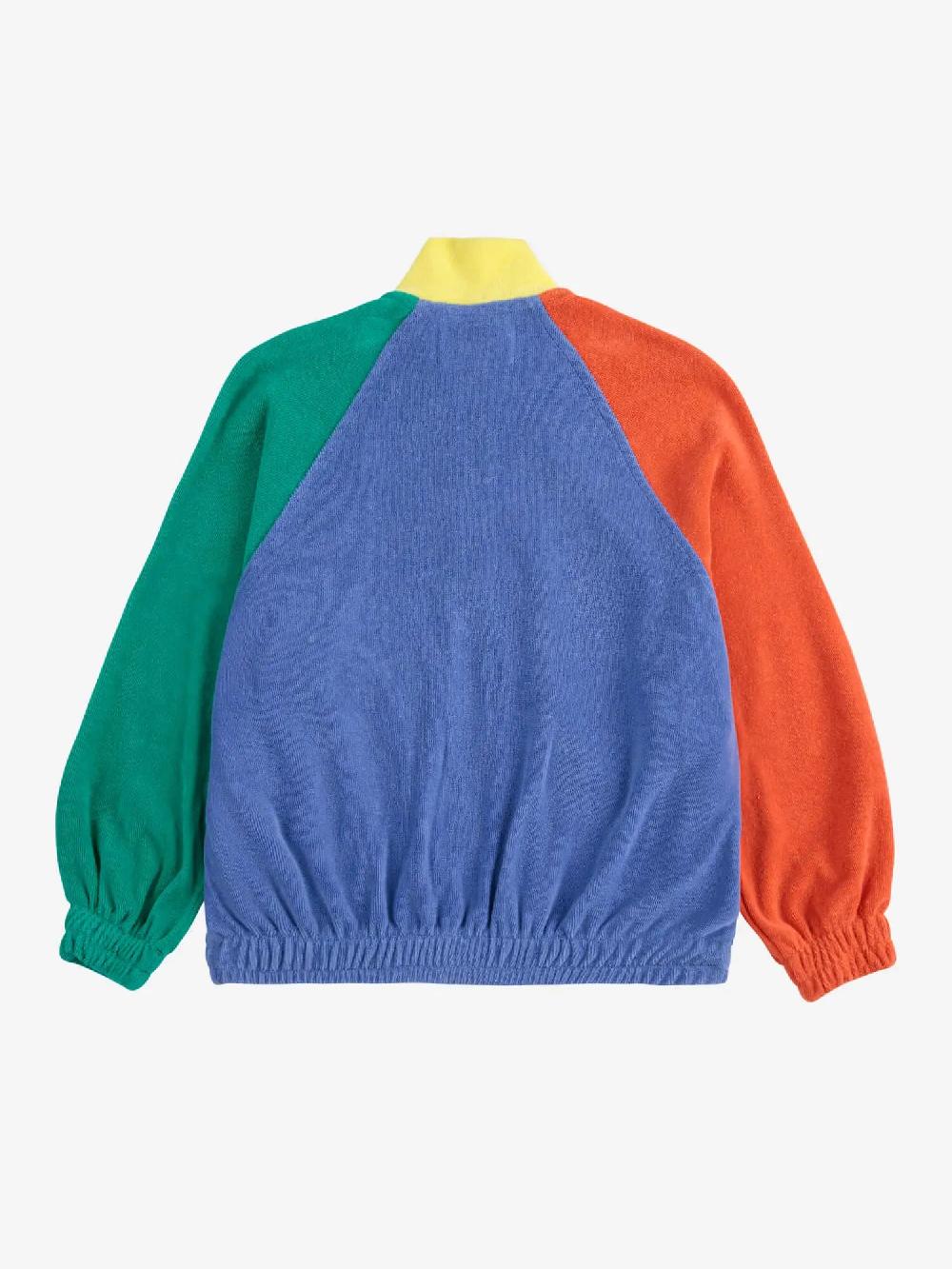 Bobo choses Smiling color block terry cloth zipped sweatshirt Rebajas