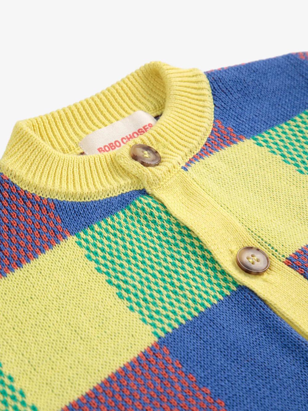 Bobo choses Multicolor vichy jacquard cardigan Último día