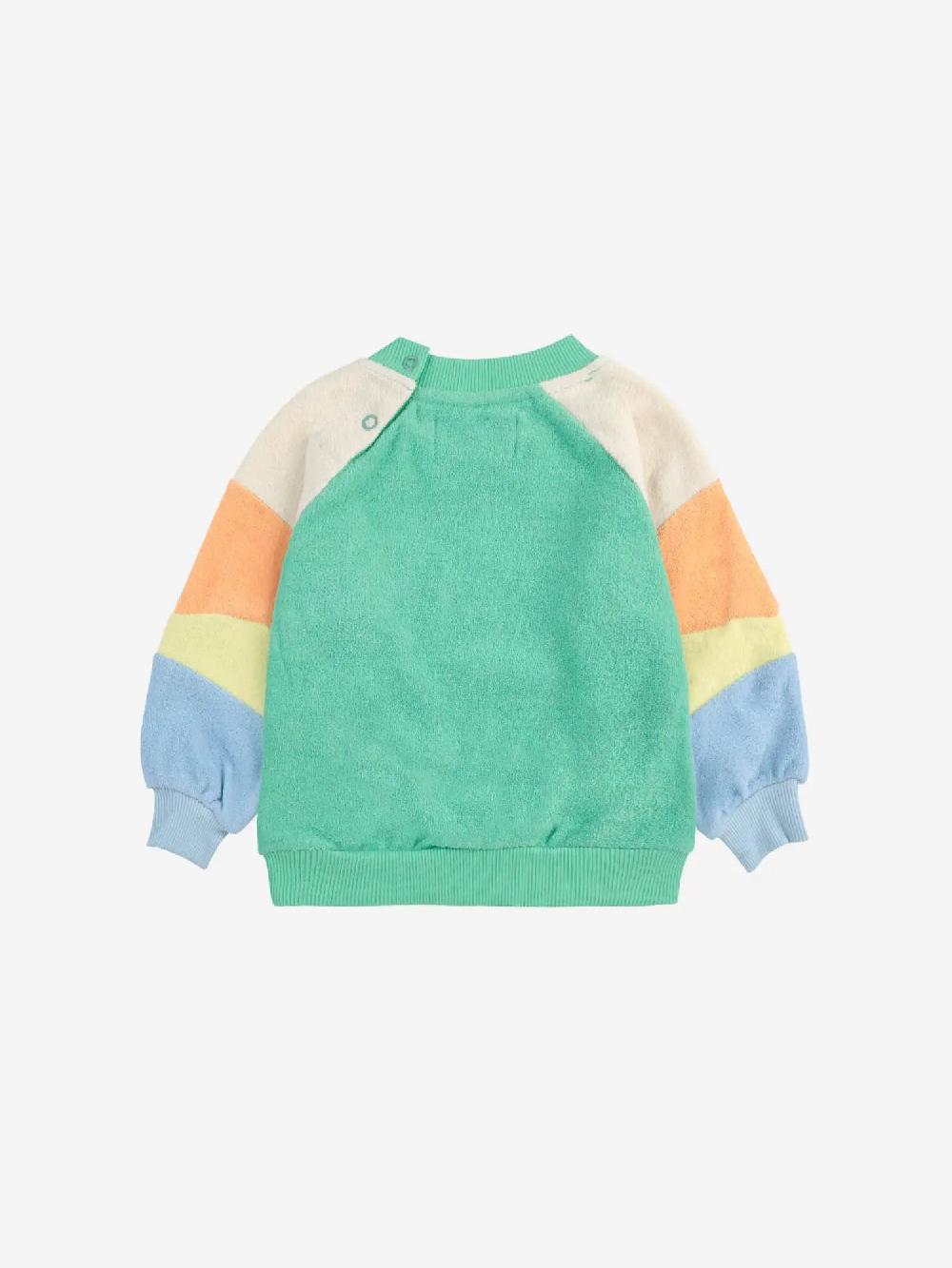 Bobo choses Green color block terry cloth sweatshirt 2025