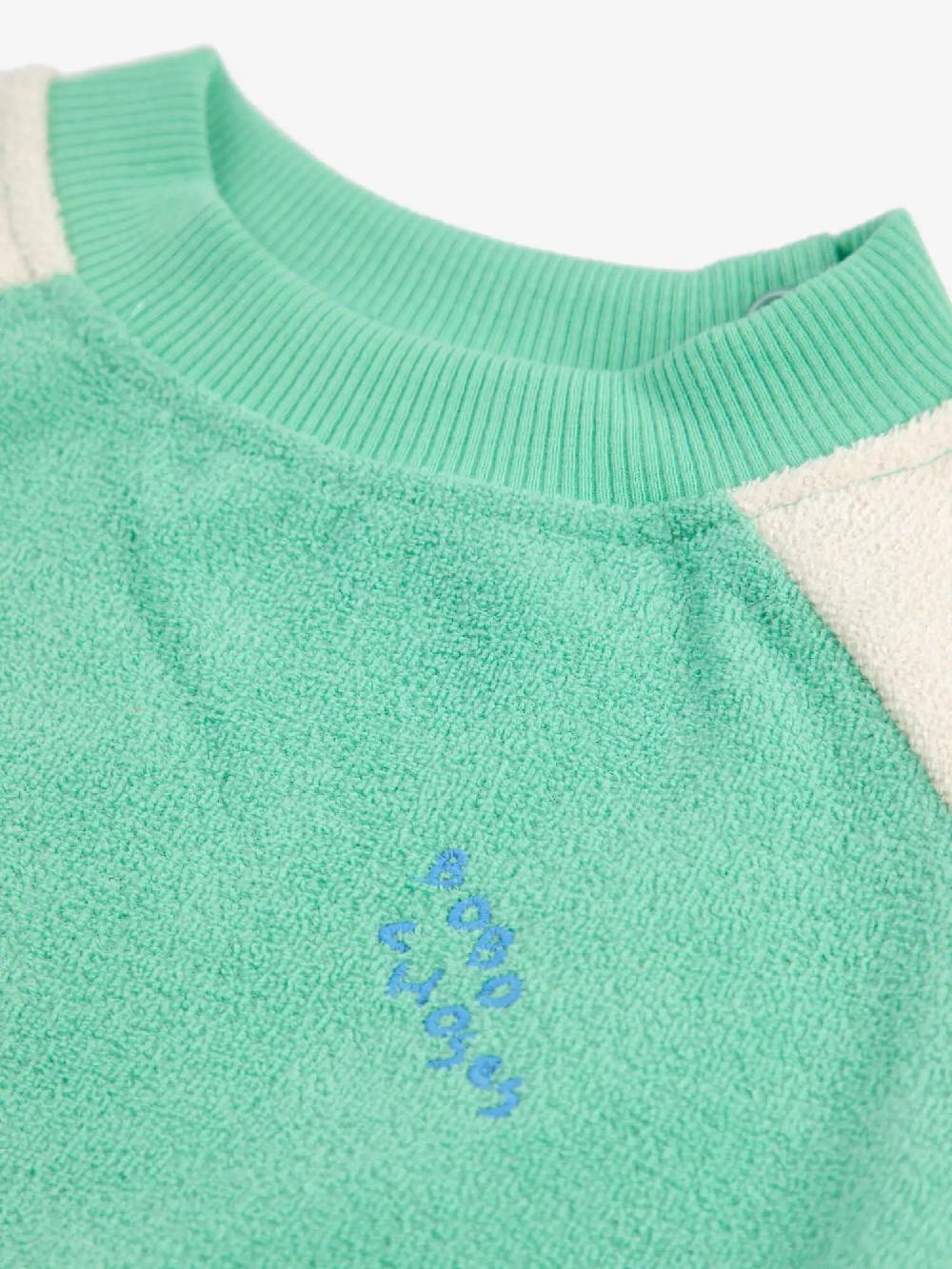 Bobo choses Green color block terry cloth sweatshirt 2025