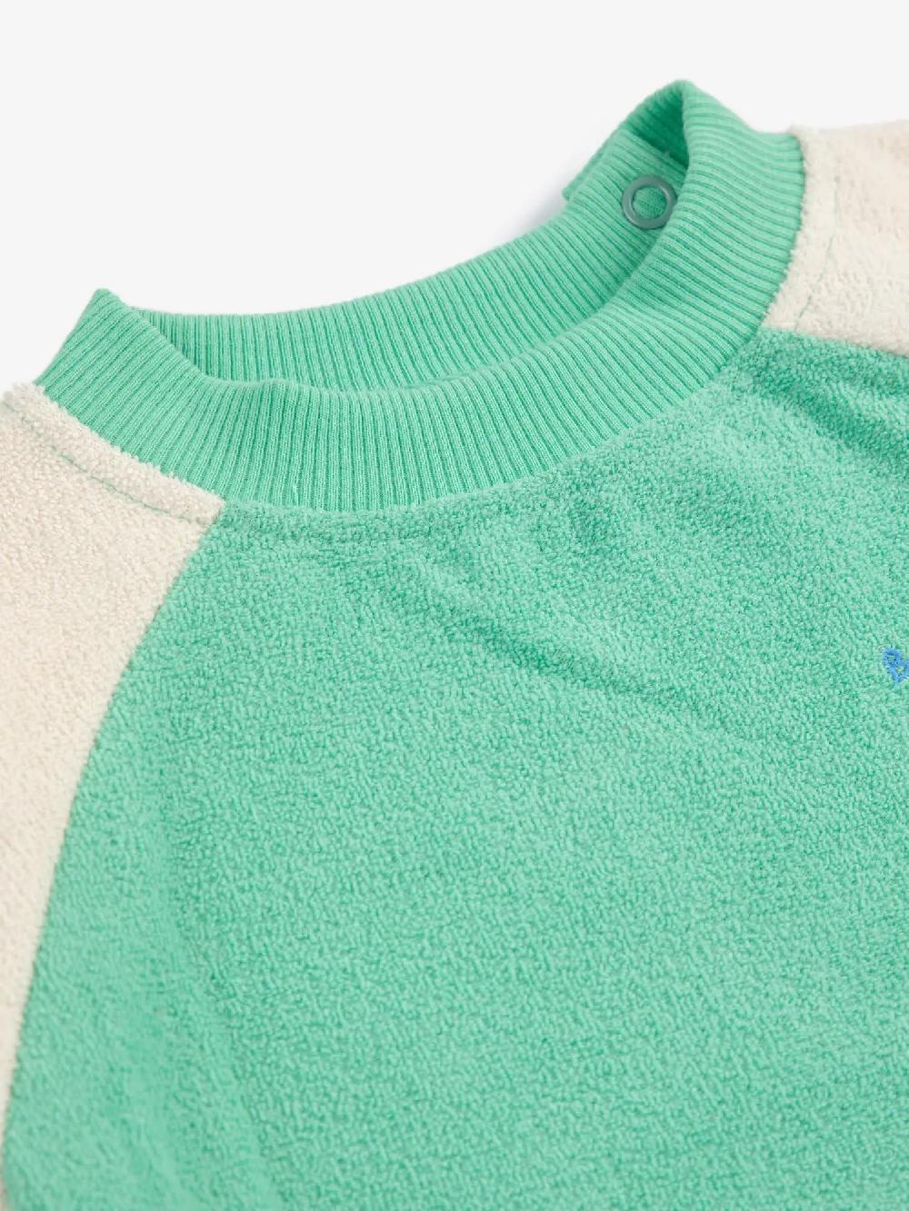 Bobo choses Green color block terry cloth sweatshirt 2025