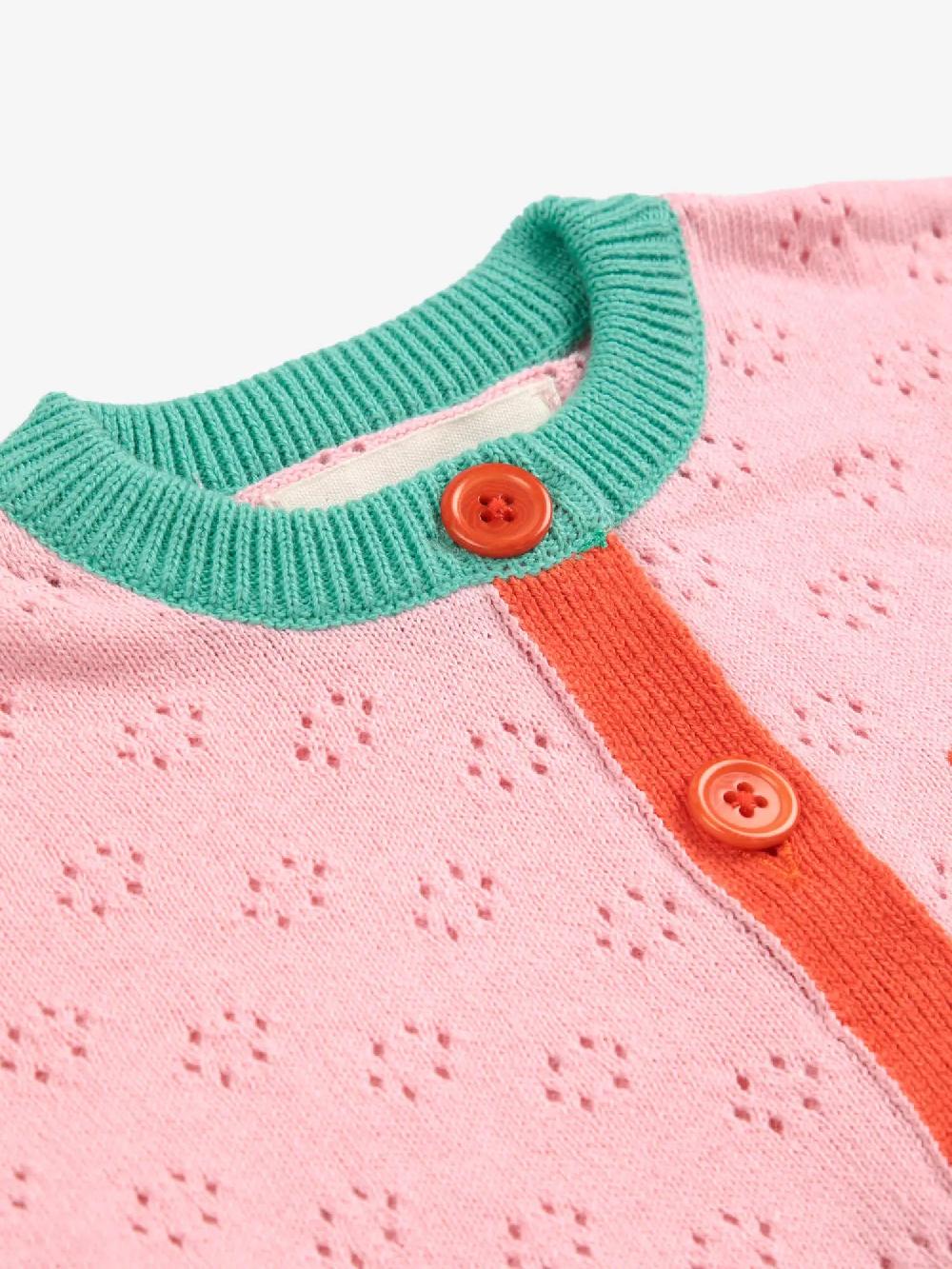 Bobo choses Color block open work cardigan Tienda de fábrica