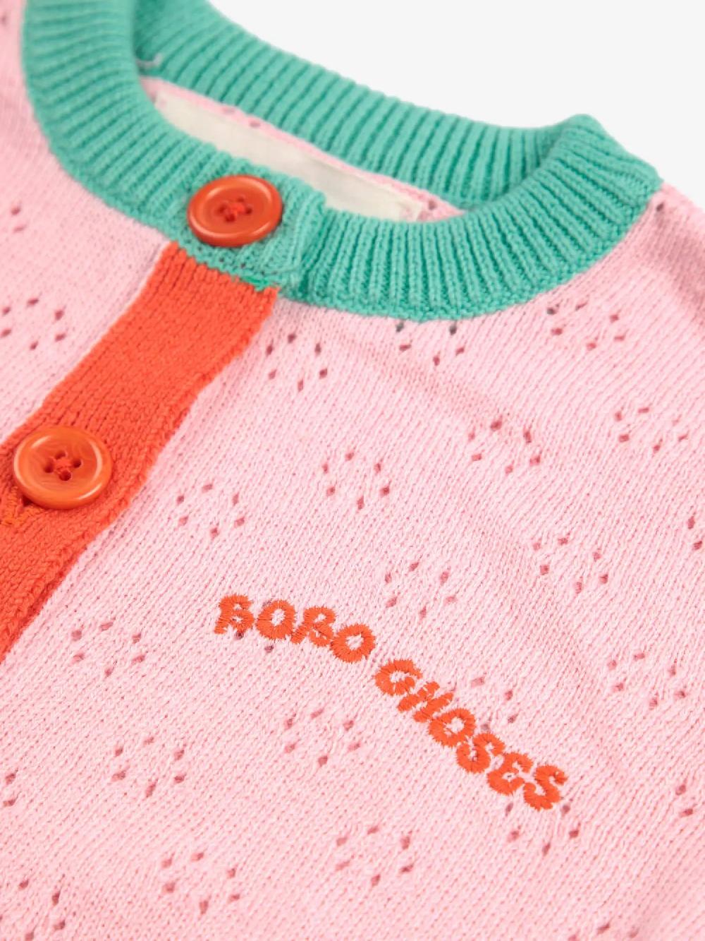 Bobo choses Color block open work cardigan Tienda de fábrica
