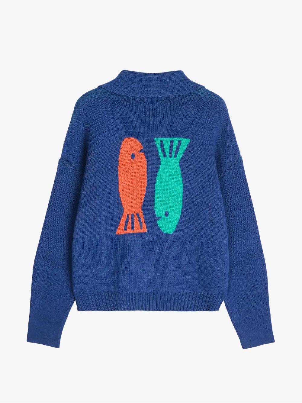 Bobo choses Couple Fish collar cardigan Promoción trimestral