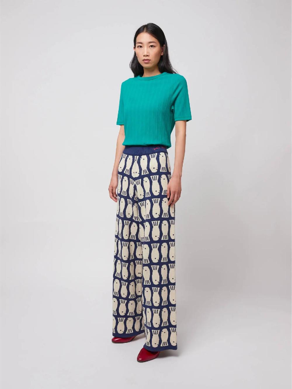 Bobo choses Lucky Fish jacquard knitted trousers