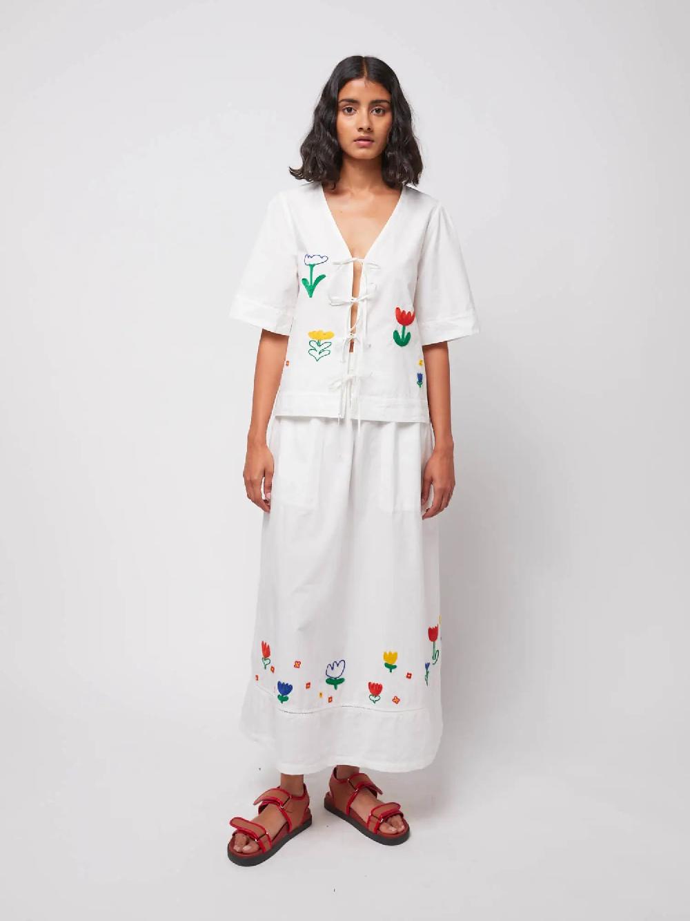 Bobo choses Garden embroidery poplin skirt Última moda