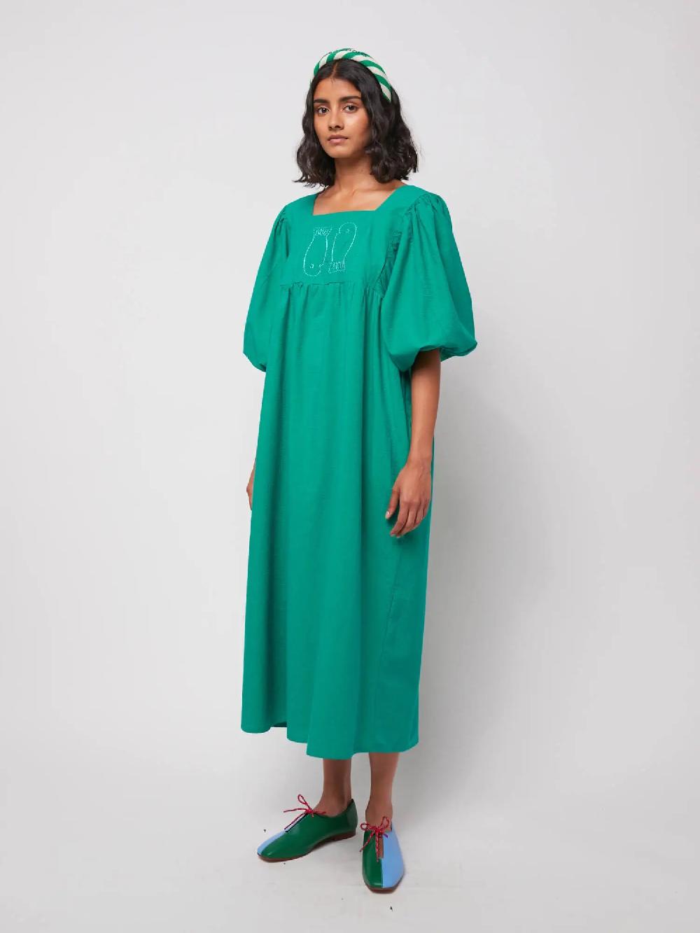 Bobo choses Couple Fish embroidery puff sleeve dress Rebajas