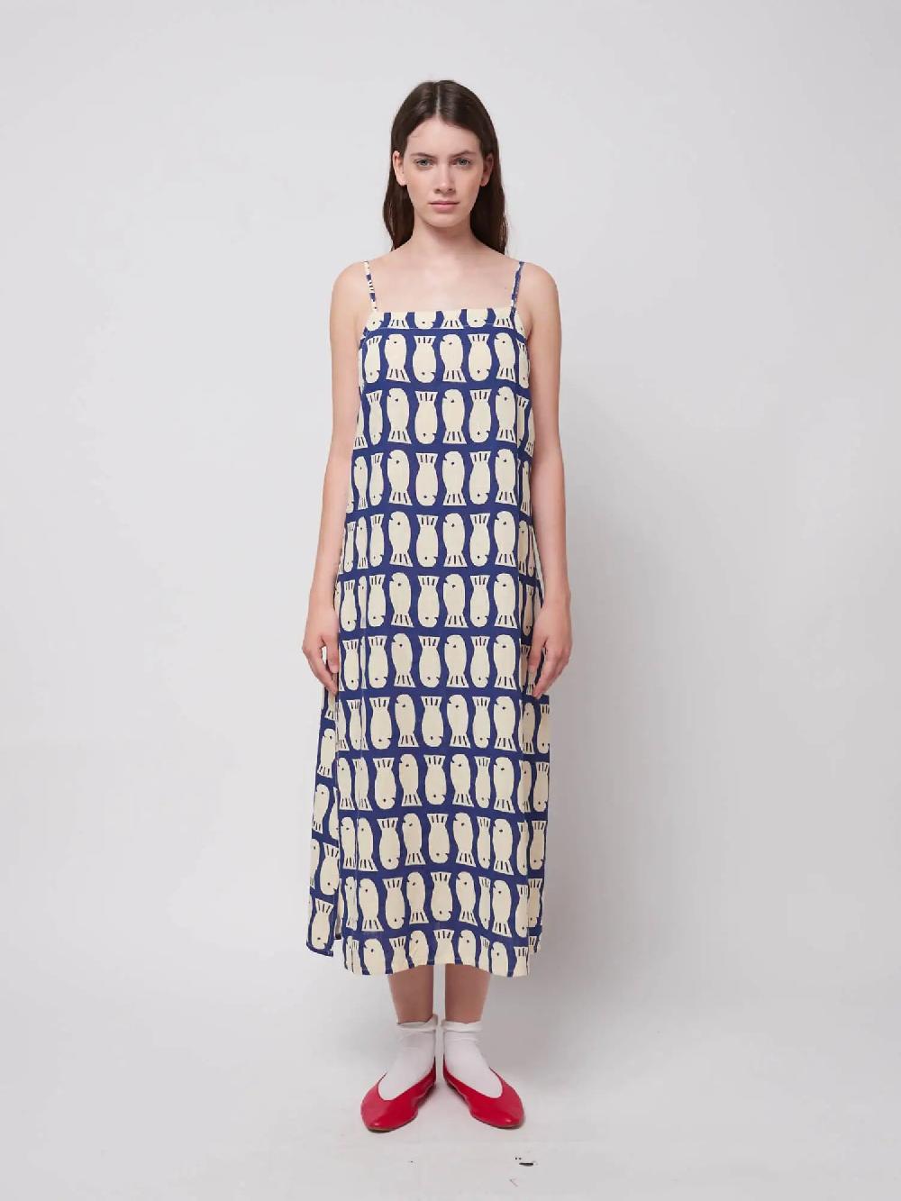 Bobo choses Lucky Fish print viscose strap dress Ventas relámpago