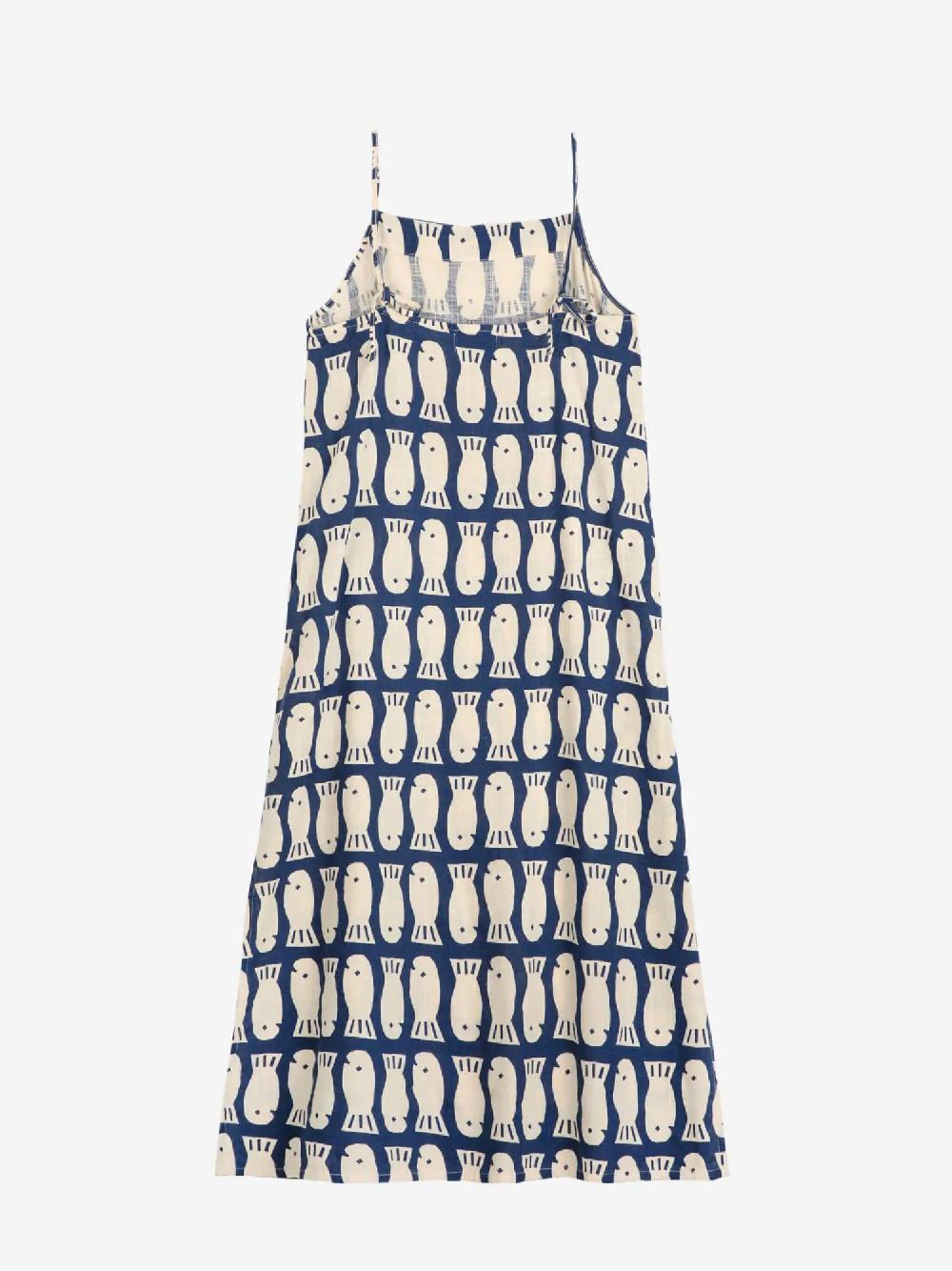 Bobo choses Lucky Fish print viscose strap dress Ventas relámpago