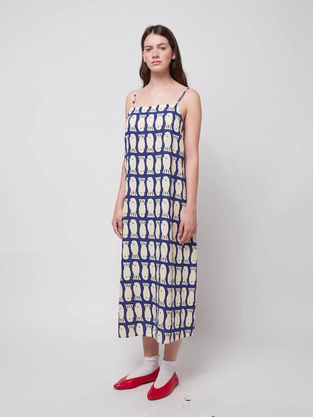 Bobo choses Lucky Fish print viscose strap dress Ventas relámpago