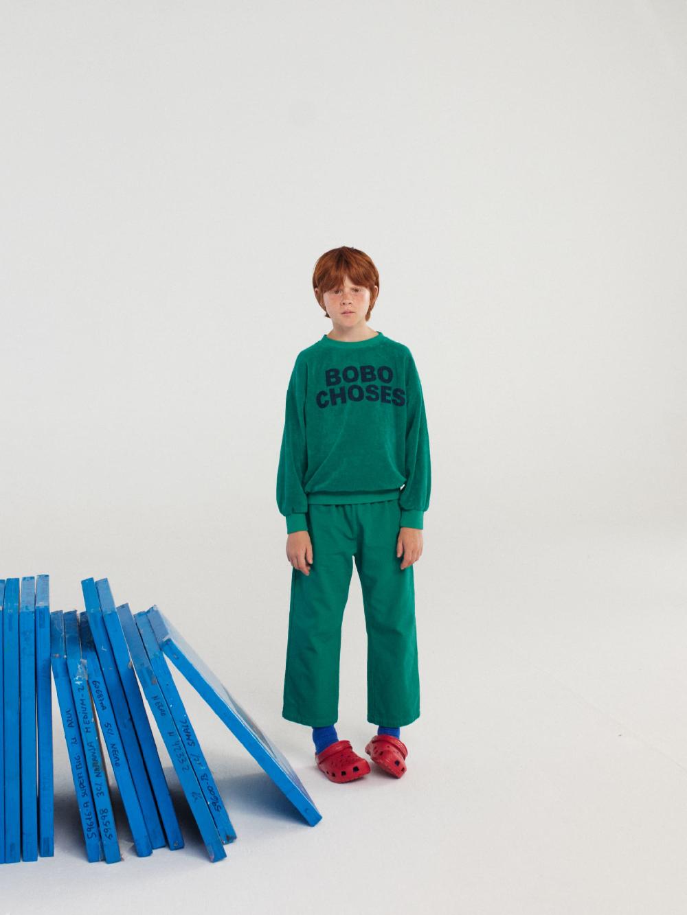 Bobo choses Poma green woven pants En oferta