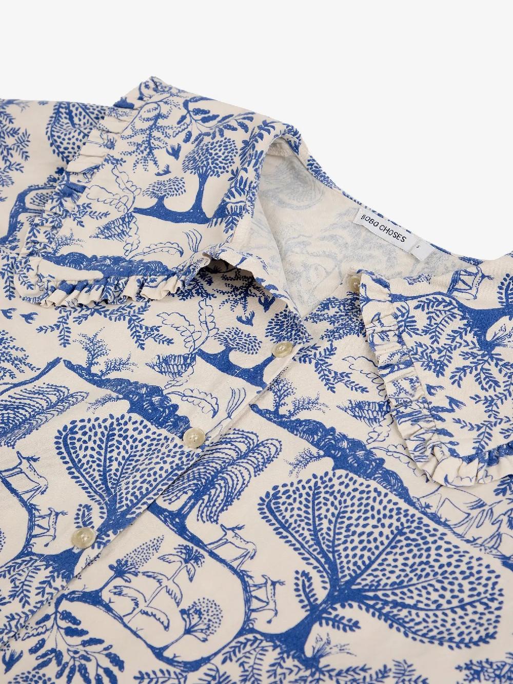 Bobo choses Wonderland printed big collar blouse Precio de fábrica