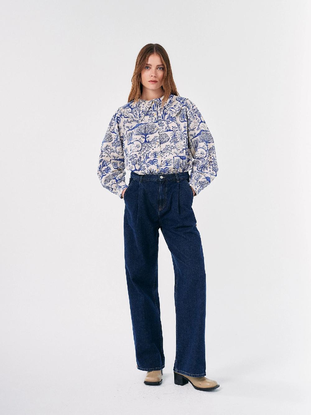 Bobo choses Wonderland printed big collar blouse Precio de fábrica
