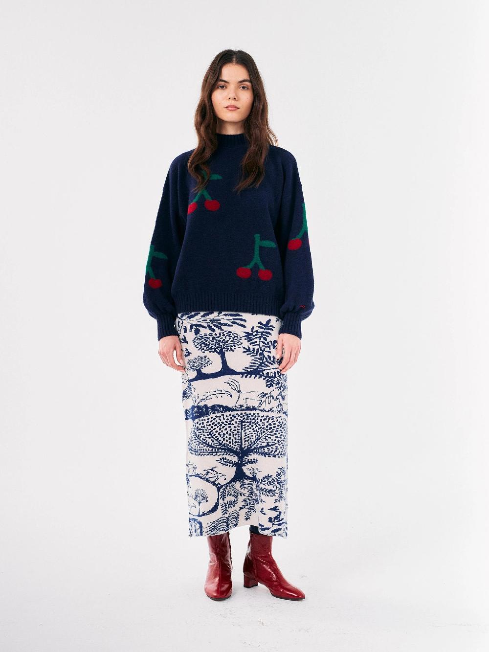 Bobo choses Cherry printed turtle neck jumper Rebajas