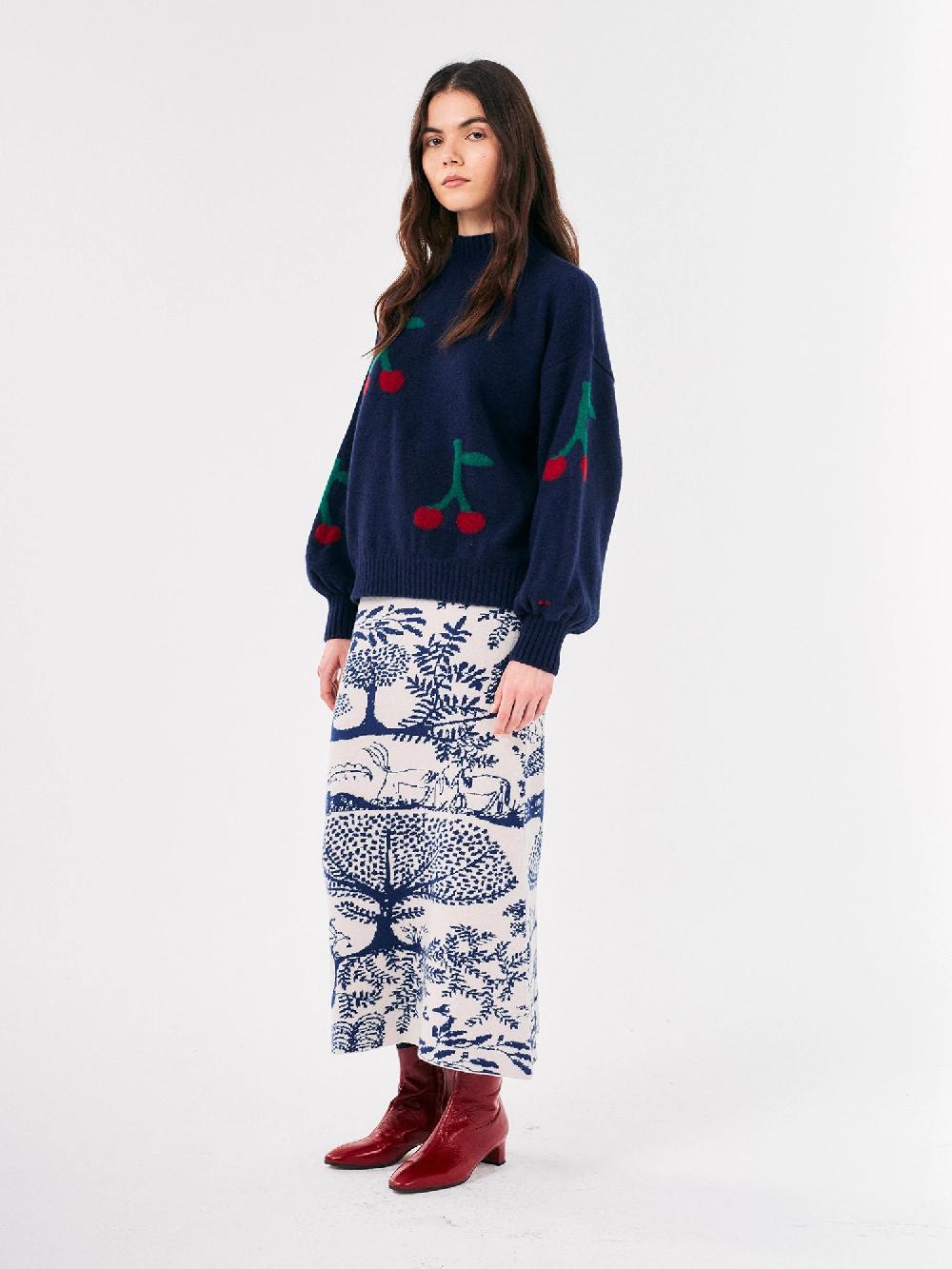Bobo choses Cherry printed turtle neck jumper Rebajas